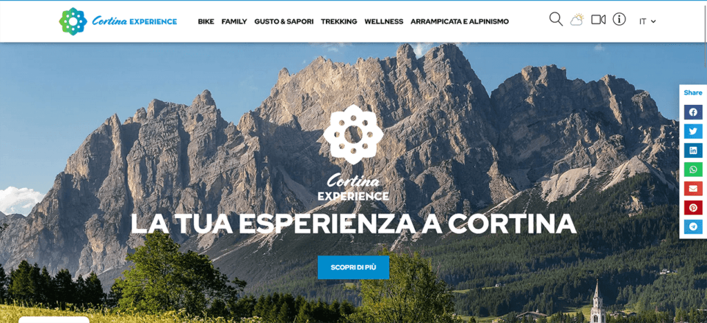 Realizzazione 6 mini portali turistici per Cortina Dolomiti