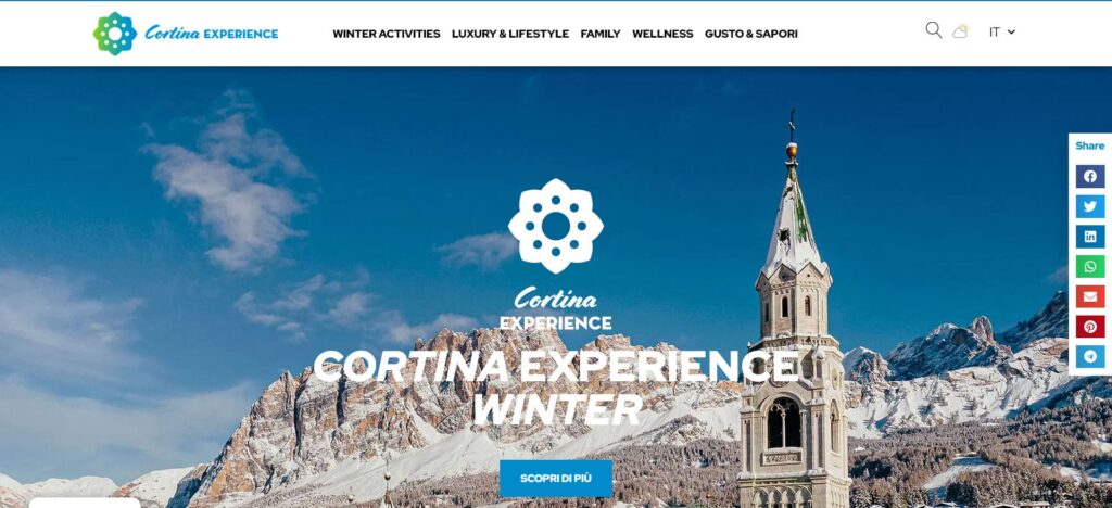 Realizzazione 5 mini portali turistici per Cortina Dolomiti versione invernale