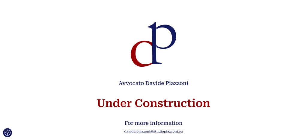 Landing Page Under Construction Studio Piazzoni Avvocato